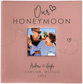 Personalized Photo Album For Newlyweds, Holds 200 4" x 6" Photos, Engraved Our Honeymoon Leatherette Photo Album, Gift For Her, Pink Photo Scrapbook, Photo Keepsake by GiftsForYouNow