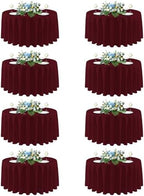 sancua Round Tablecloth 90 Inch Fit 30-72 Inch Tables, 8 Pack Burgundy by sancua