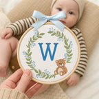 Embroidery Baby Name Sign, Personalized Welcome Baby Hoop Sign with Bow, Custom Baby Name Sign for Hospital, Infant Baby Shower Gifts New Parents (10) - Image 5