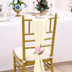 fani Ivory Satin Chair Straps Bows,120 PCS 7x108 Inch,Chair Sash - Image 4