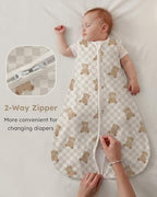 Yoofoss Baby Sleep Sack 0-6 Month 0.5TOG 100% Organic Cotton 2-Way Zipper - Image 5