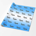 MyPupSocks Custom Text Wrapping Paper Gradient Blue & White, Personalized Name Gift Wrap Paper Funny Wrapping Paper Roll 58x23 for Boys Girls Kids Birthday Christmas Winter Holiday 3 Rolls - Image 2