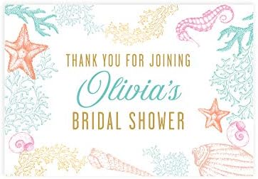 Andaz Press Custom Personalized Disposable Paper Placemats, 12 x 18 Inch, Set of 25, Thank You for Joining Bridal Shower Sea Inspired, Tableware, Dining, Tabletop, Table Setting for Bridal Shower by AndazPress