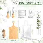 6 Sets Baby Shower Prizes for Game Player for Baby Shower Winners Wedding Bridal Favors with Bamboo Cheese Board Bamboo Spoon Placemats Artificial Eucalyptus Stems Tags Bags for Wedding Bridal Favors - Image 2