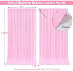 10x10ft Pink Backdrop Curtain for Wedding Parties Wrinkle Free Fabric Light Pink Drapes Backdrop Decoration for Baby Shower Birthday Photography Decoration 2 Panels, 5ft x 10ft - Image 5