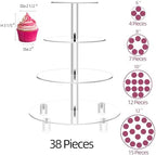 Jusalpha 4 Tier Round Acrylic Cupcake Stand Food Display (Tall version) - Image 4