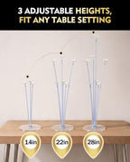 Bezente Pro Series Balloon Stand Kit Set of 4, Balloon Sticks Holder with 9 Inch Base for Table, Reusable Multi-Rod Centerpiece Stand for Wedding Birthday Baby Shower Party Decor(No Balloon) - Image 3