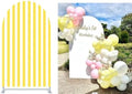 FiVan Arch Covers Stretchy Yellow Stripes Backdrop for Birthday Baby Shower Party Decoration 3x6ft Baptism Background Props by FiVan