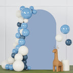 FANPROMS Dusty Blue Arch Cover 7.2FT Spandex Fitted Arch Backdrop Cover Chiara Backdrop Covers for Round Top Arched Frame Balloon Arch Stand Covers Fabric for Baby Shower Party Ceremony Decoration by FANPROMS