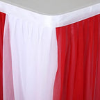 Circus Table Skirt Red White Striped Tulle Table Skirts for Rectangle Table Birthday Carnival Circus Party Decorations 14ft - Image 7