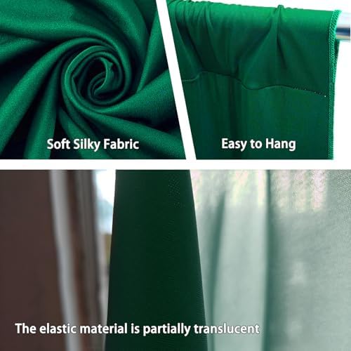 10 x 10 Feet Green Backdrop Curtain for Partie, Background Curtains for Photoshoot, Birthday, Wedding, Halloween, Thanksgiving, Christmas Day, New Year Party Decorations 5Ft x 10Ft, 2 Panels - Image 3