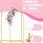 6.6FT Arch Backdrop Stand, Gold Metal Arch Stand Backdrop - Image 5