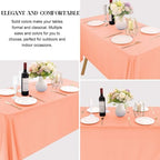 4 Pack Rectangle Tablecloth for 6 Foot Tables Washable Polyester Table Cover for Wedding Dining Table Parties Banquet（60x102 Peach Coral） - Image 3
