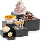 KOLIPI 6Pcs Buffet Risers, Food Risers for Buffet Table, Black Acrylic Box by KOLIPI
