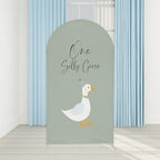 One Silly Goose Arch Backdrop Cover 5FT Green Round Top Arch Stand Cover for Baby Shower 1st Birthday Party Decorations - Image 2