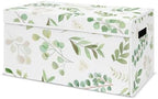 Sweet Jojo Designs Floral Leaf Girl Small Fabric Toy Bin Storage Box Chest for Baby Nursery or Kids Room - Green and White Boho Watercolor Botanical Woodland Tropical Garden by SweetJojoDesigns