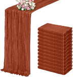Terracotta Boho Cheesecloth Table Runner 12 Pack 17x108 Inch Sheer Gauze by Unknown