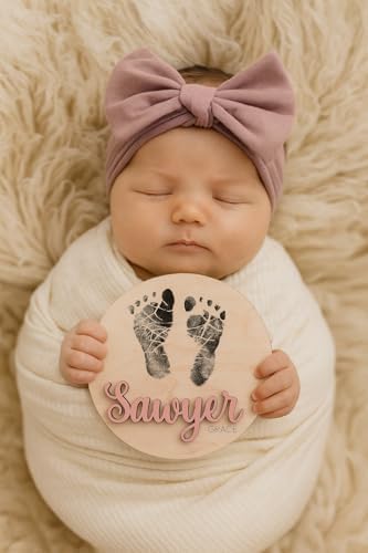 Personalized Birth Announcement, 3D Stat, Footprint & Name Plaque, Newborn Sign for Hospital, Pregnancy Photo Prop, Gender Reveal (Stat + Footprint + Name Sign) - Image 5