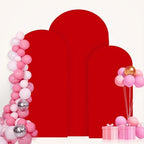 FANPROMS Arch Covers Set of 3 Red Arch Cover 5FT 6FT 7FT Fitted Spandex Arch Cover for Arch Stand Covering Chiara Arch Cover Stretchy Fabric for Wedding Banquet Decoration - Image 5