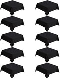 VidaFete Classic Series 10 Pack 52 * 52inch Black Square Tablecloth by VidaFete