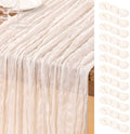 DeZerlor Ivory White Cheesecloth Table Runners 12 Pack Summer Boho Runners by DeZerlor