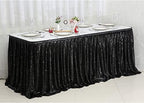 PartyDelight Black Sequin Table Skirt 14ft Long x 30 Inch High - Image 5