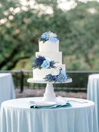 Rinlong 3Pcs Premade Cake Flowers, Navy Blue Wedding Cake Decor - Image 5