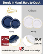 Hioasis 350 Pcs Blue Silver Plates for Graduation - Image 6