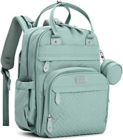 BabbleRoo Diaper Bag Backpack - Baby Essentials Travel Bag - Multi Function Water Resistant Diaper Bag, Travel Essentials Baby Bag with Changing Pad, Stroller Straps & Pacifier Case – Sage Green by BabbleRoo