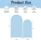 Blue Arch Backdrop Cover 2 Set - 7.2FT, 6FT Spandex Fitted Wedding Arch Stand Covers Round Top Chiara Arch Backdrop Stands Cover for Birthday Parties Banquet Photo Background Decoration - Image 2