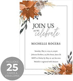 Canopy Street Indie Autumn Floral Bridal Shower Personalized Invitations / 25 Boho Custom Invitation With White Envelopes / 5 x 7 Party Invites/Made In The USA - Image 2