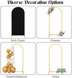 7.2FT, 6FT Wedding Arch Stand and Matching Black Spandex Fitted Arch Backdrop Cover Set, Round Top Chiara Backdrop Stands and Covers for Birthday Party Baby Shower Banquet Arch Decor (Black) - Image 5