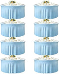 GALLETY 8 Pack Bulk Baby Blue Round Tablecloth for 5ft Tables, 120 inch Spandex Fitted Table Skirt & Cloth, Wrinkle Free Table Covers for Baby Shower, Birthday, Wedding, Banquet, Vendor Display by Creativepartyuniquedecorat