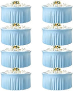 GALLETY 8 Pack Bulk Baby Blue Round Tablecloth for 5ft Tables, 120 inch Spandex Fitted Table Skirt & Cloth, Wrinkle Free Table Covers for Baby Shower, Birthday, Wedding, Banquet, Vendor Display by Creativepartyuniquedecorat