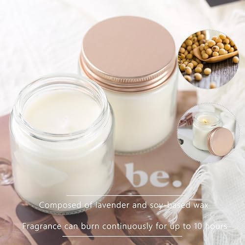 24 Pcs 4 Oz Mason Jar Candles, Lavender Scented Soy Candles Bulk Set for Stress Relief and Relaxation, Great Favors for Wedding, Christmas, Housewarming Gifts (Pink, Lavender, 24) - Image 4