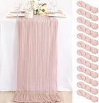 12 Pack Pink Table Runner 10ft Rustic Gauze Cheesecloth Table Decor by MLMC