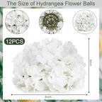 White Hydrangea Flower Balls for Centerpieces - 12 PCS - Image 2