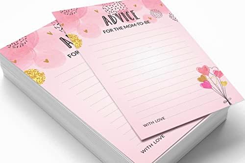 Advice Cards Baby Shower - Fun Party Games Activities, Party Collection Pink Theme GirlBaby Advice Cards For New Mom & Dad - Pack Of 50 - Image 3