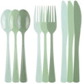 Kochorie 300 Pieces Sage Green Plastic Silverware with Spoons Forks Knives by Kochorie