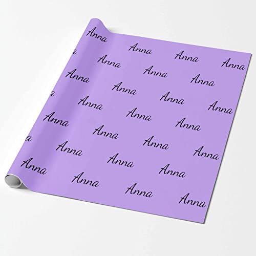 MyPupSocks Personalized Gift Wrap Paper with Name, Name Purple Custom Logo Text Birthday Gift Wrapping Paper Roll for Boys Girls Kids Baby Shower Birthday Anniversary 58x23 5 Rolls - Image 2