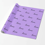 MyPupSocks Personalized Gift Wrap Paper with Name, Name Purple Custom Logo Text Birthday Gift Wrapping Paper Roll for Boys Girls Kids Baby Shower Birthday Anniversary 58x23 3 Rolls - Image 2