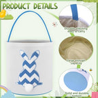 Honeydak 6 PCS Easter Basket for Kids, Bunny Tote Bags Mixed Colors - Image 3