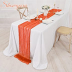 Showgeous 16 Pack Orange Cheesecloth Table Runner 17 x 108 Inch - Image 6