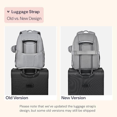 BabbleRoo Diaper Bag Backpack - Travel Large Baby Diaper Bag with Changing pad, Waterproof Baby Bags for Mom & Dad, Unisex Bags with Pacifier Case, Luggage Strap & Stroller Clips– Light Gray - Image 2