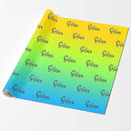 MyPupSocks Custom Text Wrapping Paper Gradient Yellow & Green Name, Personalized Name Gift Wrap Paper Funny Wrapping Paper Roll 58x23 for Boys Girls Kids Birthday Christmas Winter Holiday 3 Rolls - Image 2