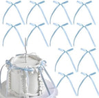 400 PCS Satin Bow Cake Toppers Birthday Bowknot Ribbon Decorations by Unknown