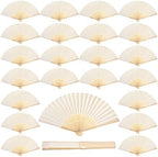 Qunclay 150 Pcs Paper Fans for Weddings Handheld Folding Fan, White by Qunclay