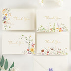 Crisky 4x6 Floral 4 Assorted Thank You Cards (100 Pack) with Envelopes by Crisky