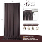 40 ft x 10 ft Wrinkle Free Brown Backdrop Curtain for Parties, Wedding Brown Photo Backdrop Drapes, Fabric 8 Panels 5ft x 10ft for Baby Shower Photoshoot Engagement Birthday Photography Background - Image 5