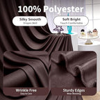 20×14 ft Brwon Wrinkle Free Backdrop Curtain, Soft Silky Polyester Wedding Drapes 4 Panels 14ft Height Coffe Photo Backdrop Curtains for Parties Birthday Baby Shower Photography Background Cloth - Image 2